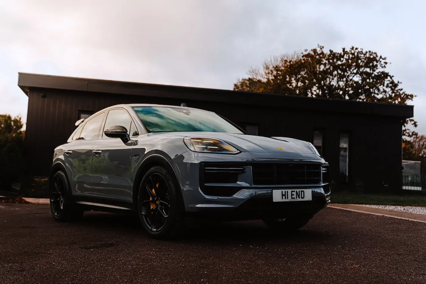 Front of Porsche Cayenne Turbo GT available for self-drive hire and chauffeur driven hire in Hertfordshire