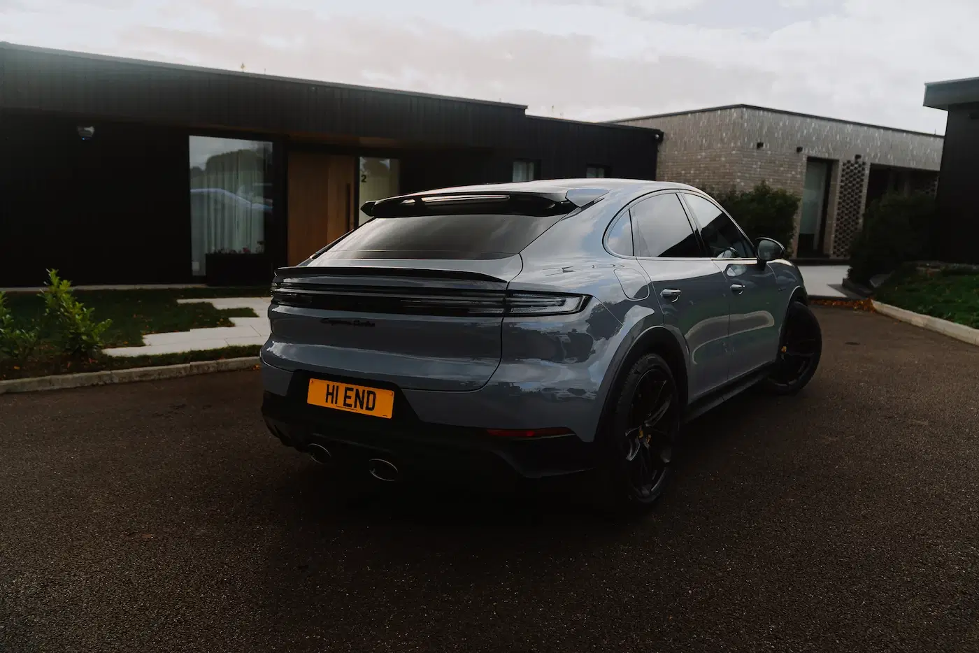 Rear of Porsche Cayenne Turbo GT available for self-drive hire and chauffeur driven hire in London